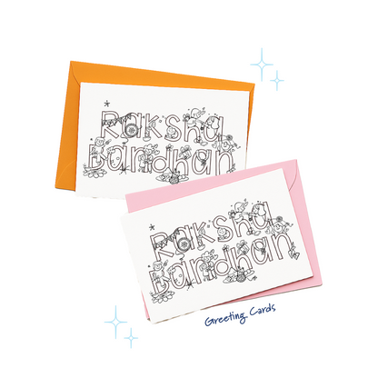 Raksha Bandhan kids craft kit greeting cards by Pink Burfi for sibling binding activities for Rakhi and Rakhri
