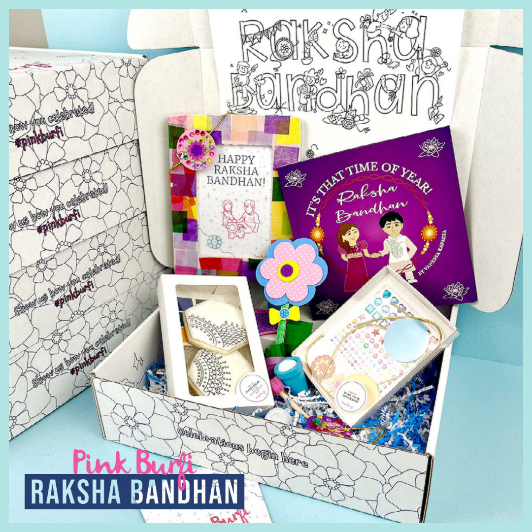 Raksha Bandhan Kids Activity Box makes a great Rakhi Gift for kids. Includes numerous DIY Rakhi Crafts.