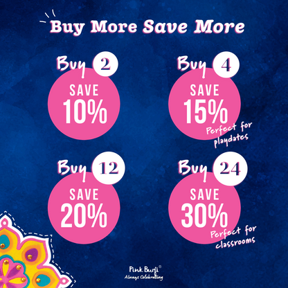 Promotional graphic with discount savings on a blue background